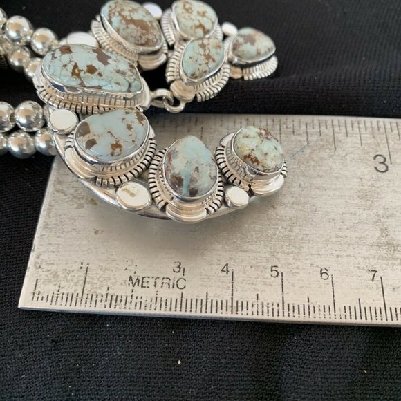 Dry Creek Turquoise Sterling Squash Necklace - Picture 11 of 12